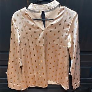 Women’s Champagne color Hollow-Out blouse